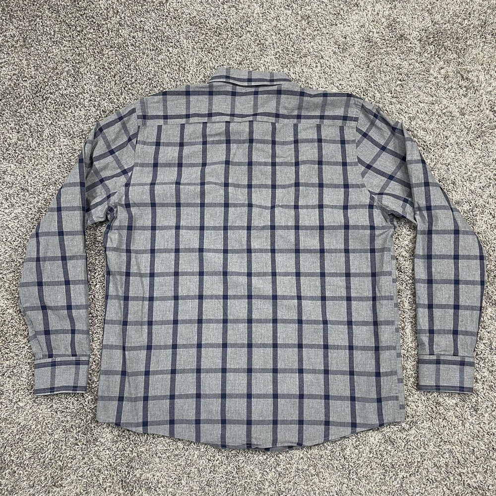 UNTUCKit Gray Plaid Stripe Flannel Long Sleeve Button Up Shirt Mens Size 2XL - Picture 3 of 4